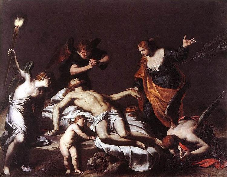 Alessandro Turchi The Lamentation over the Dead Christ oil painting picture